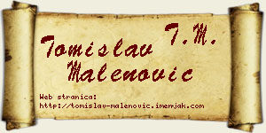 Tomislav Malenović vizit kartica